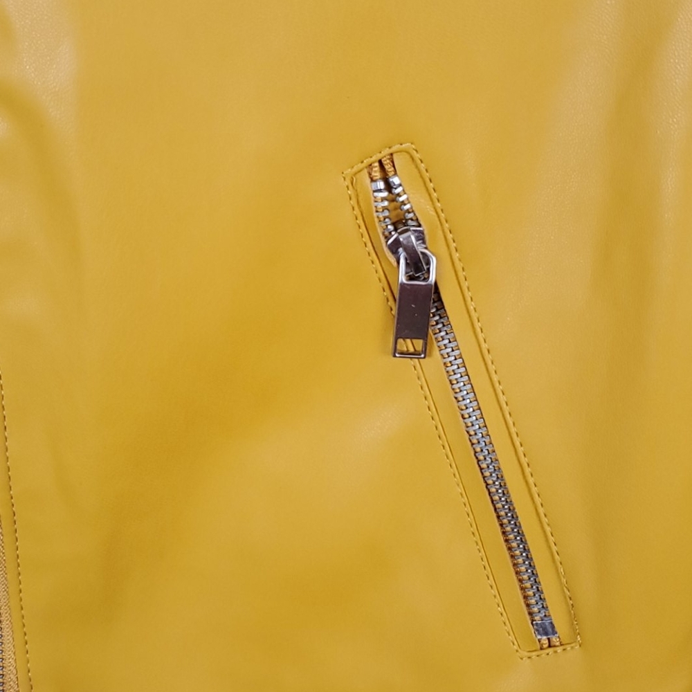 Zara Basic Outerwear Yellow Full Zipper Jacket Si… - image 3